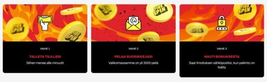 Firespin Casino palautus. Ohjeet kuinka pelaaja saa kasinon tarjoaman palautuksen.