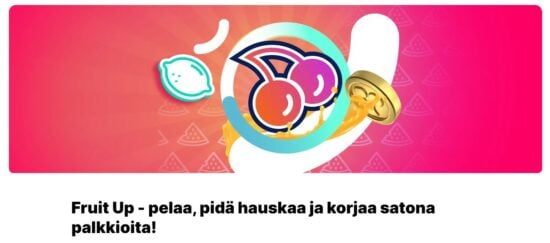 Fruta Casinon uskollisuusohjelma Fruit Up. Ohjelmasta voi poimia ilmaiskierroksia.