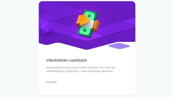 Winnerz Casinon viikoittainen käteispalautus. 