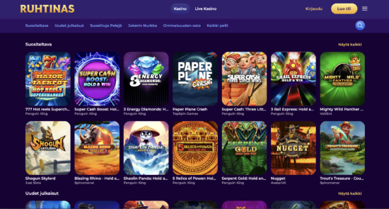 Ruhtinas Kasinon violetti peliaula on täynnä pelattavaa kaikilta parhailta pelistudioilta. Katso Ruhtinas Casino kokemuksia!