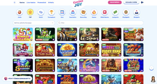 CasinoJoy Casino on täynnä pelattavaa jokaiseen makuun. Tarjolla kolikkopelit, livekasino ja vedonlyönti. Katso CasinoJoy Kasino kokemuksia!