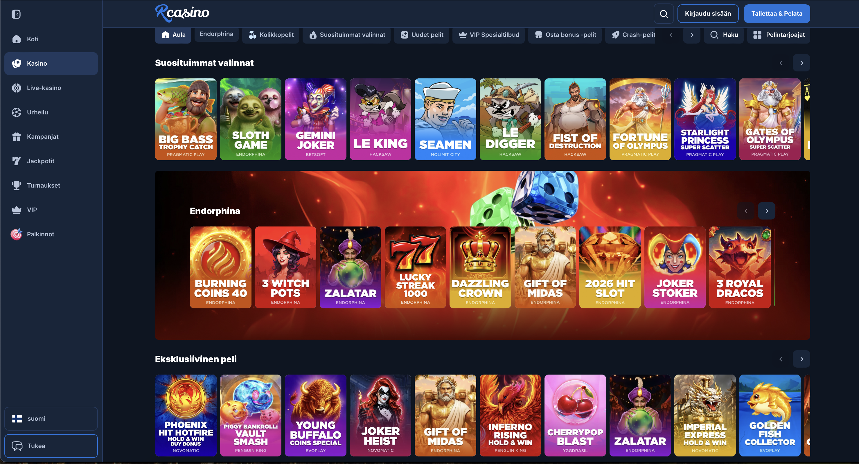 RCasino pikakasinon peliaulassa pelattavaa riittää jokaiseen makuun. Katso RCasino kokemuksia!